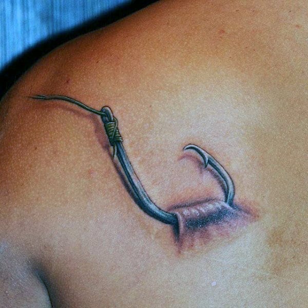 Ideas para Tatuajes de Pesca y Anzuelos 36