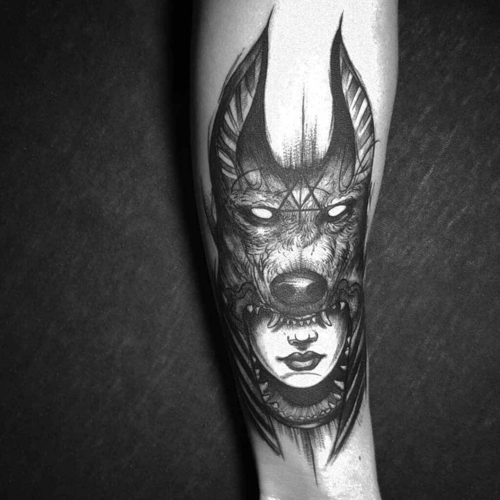 Tatuajes de Anubis: protector de los muertos 38